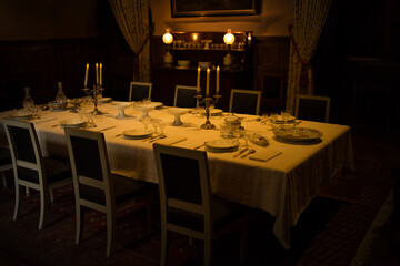 table setting at restaurant