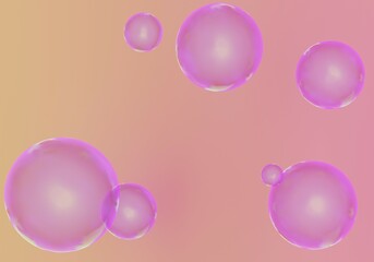3D render of abstract purple spheres