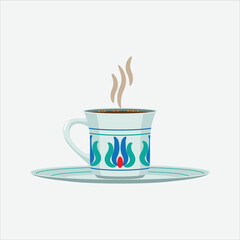 Turkish Coffee Icon. Sketch and Vintage style.