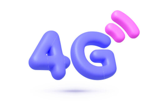 4G icon 3d for web design. Internet network concept. Communication, internet concept. Vector 3d illustration