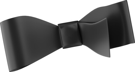 Satin ribbon black bow isolated.