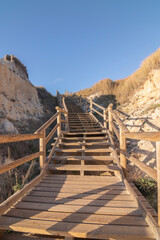 One of the most beautiful beaches in Spain, called (Cuesta Maneli, Huelva) in Spain.  Surrounded by...