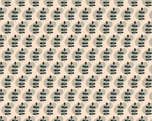 Seamless vintage pattern. small white flowers and dots on a beige background. vector texture. trend print for textiles, wallpaper and packaging.