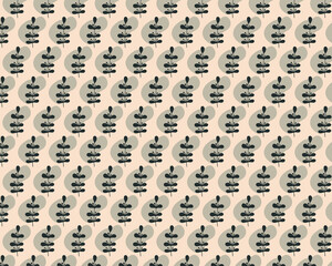 Obraz premium Seamless vintage pattern. small white flowers and dots on a beige background. vector texture. trend print for textiles, wallpaper and packaging.