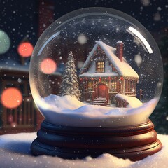 Christmas snow globe in the snow
