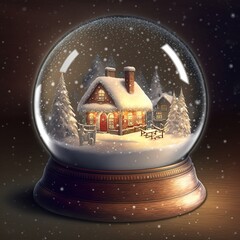 Christmas snow globe in the snow