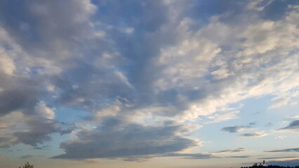 beautiful clouds in the sky in summer in central Russia