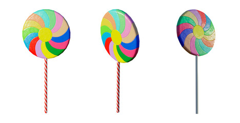 Colorful Lollipop 3D icons
