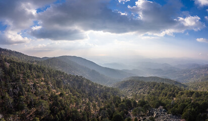 Troodos forest mountains panorama, Cyprus