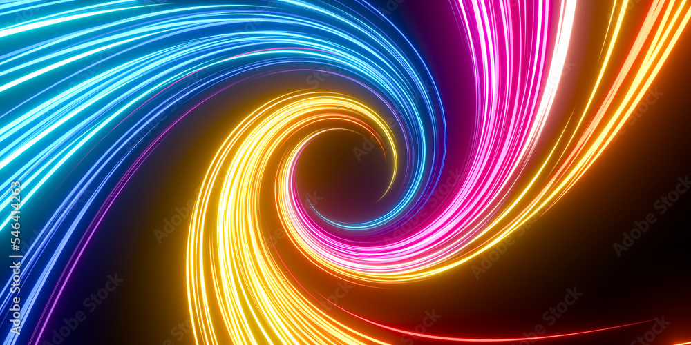 Aufkleber beautiful abstract lines on a black background. modern technological background. futuristic design. 