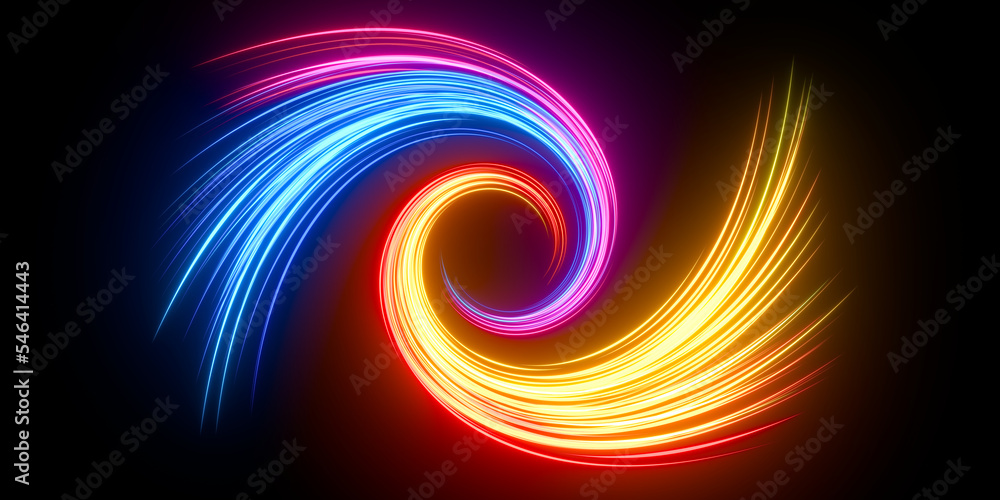 Aufkleber beautiful abstract lines on a black background. modern technological background. futuristic design. 
