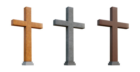 Wall Crosses 3D Illustration png transparence