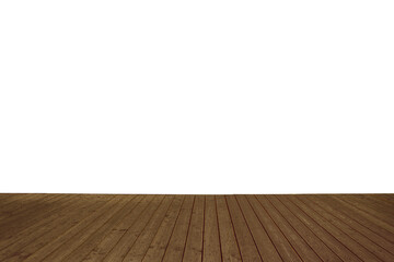 Empty wooden surface isolated on white. Mockup for design
