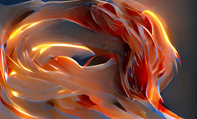 Beautiful Abstract Flowing Flame Dynamic Background, Texture and Illustration
