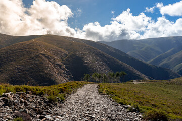 Old trails in the mountain, on the way to the village of Drave, north portugal