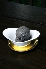 Japanese black sesame ice cream for dessert