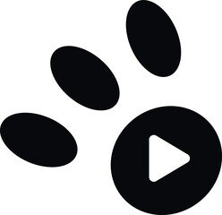 Animal footprint play icon vector