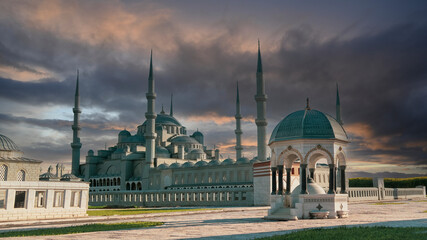 Sultanahmet Blue Mosque concept photo shot. Turkey istanbul