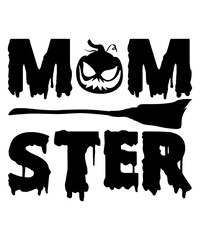 Mom Ster Halloween Shirt Print Template SVG Boo Mommy Pumpkin © Md
