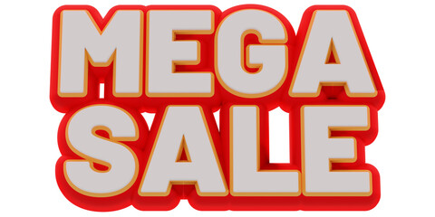 3D Mega Sale text banner render. png illustration