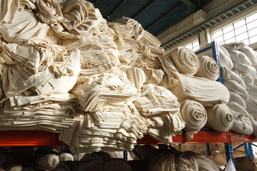 Scene at a textile mill factory