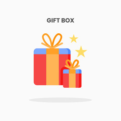Gift Box icon flat. Vector illustration on white background. Can used for web, app, digital product, presentation, UI and many more.
