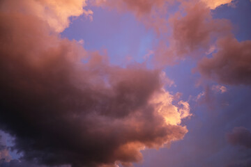 Picturesque view of sky with clouds in evening