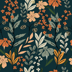 Blooming meadow Seamless Pattern. A Pattern for fashion and print. 