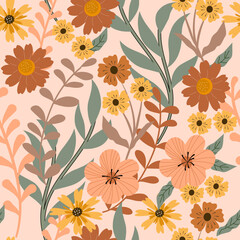 Blooming meadow Seamless Pattern. A Pattern for fashion and print. 
