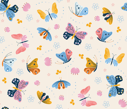 colorful butterfly seamless pattern