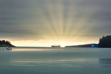 sunrise near Departure Bay at nanaimo, vancouver island, british colombia, canada
