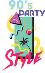 1990's Party Style illustration