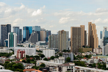 Fototapeta na wymiar Aerial view urban city office building and condominium with residence.