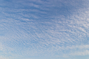 Blue sky and white clouds in winter season.