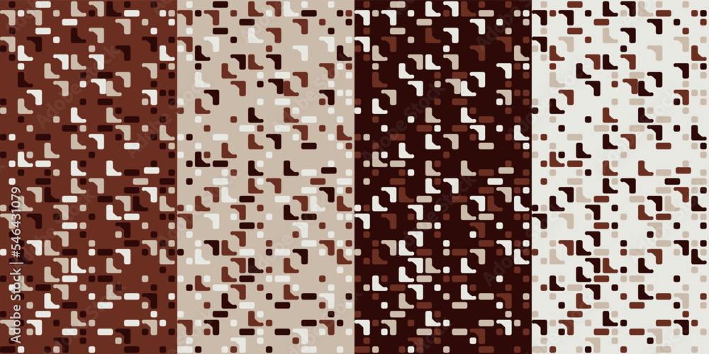 Aufkleber Coffee geometric abstract textures. Vector seamless pattern with different color patterns, can be used together.