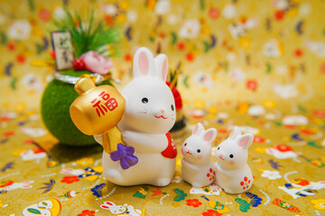 うさぎ年のお正月素材（卯年年賀状）