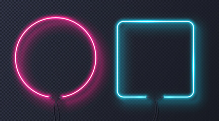 Neon lamp figures set