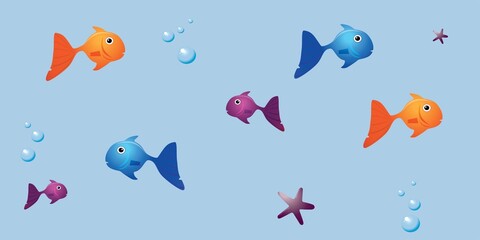Tileable Toon Fish İllustration For Your Design.