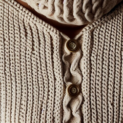 Fototapeta na wymiar Close Up of a Cozy Cable Knit Sweater on a Cold Day