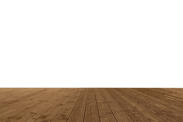 Empty wooden surface isolated on white. Mockup for design