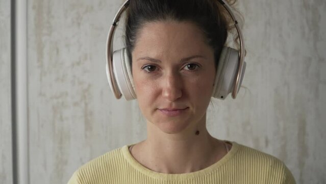 one woman doing guided meditation yoga self care practice at home
