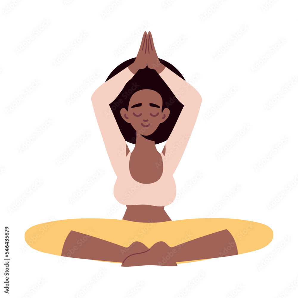 Poster woman in meditation yoga pose