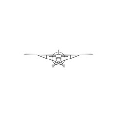 Fototapeta na wymiar contour aircraft isolated on white background