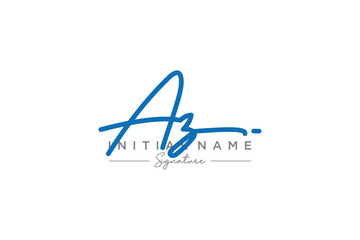 Initial AZ signature logo template vector. Hand drawn Calligraphy lettering Vector illustration.