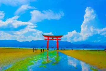 Fototapeten 宮島・厳島神社の鳥居 © kanzilyou