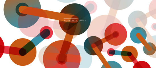 Abstract background. Round dots connected by lines. Trendy techno business template for wallpaper, banner, background or landing