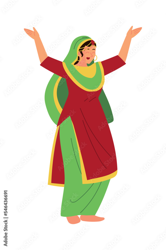 Poster indian woman traditional clothes