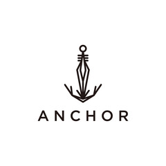 Anchor logo icon design template flat vector