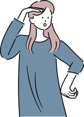 探し物をしている女性のイラスト素材