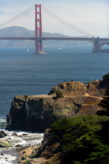 Scenic view from Land End of the Golden Gate Bridge